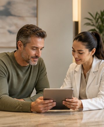 Doctor reviewing results with a patient