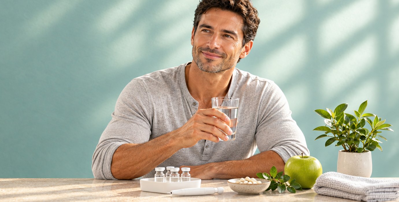 Peptide therapy vials and syringe